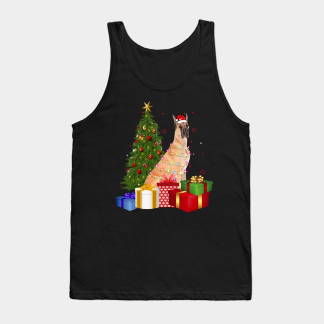 Great Dane Christmas Dog Shirt With Santa Hat Christmas Funny Gift Tank Top by CoolTees